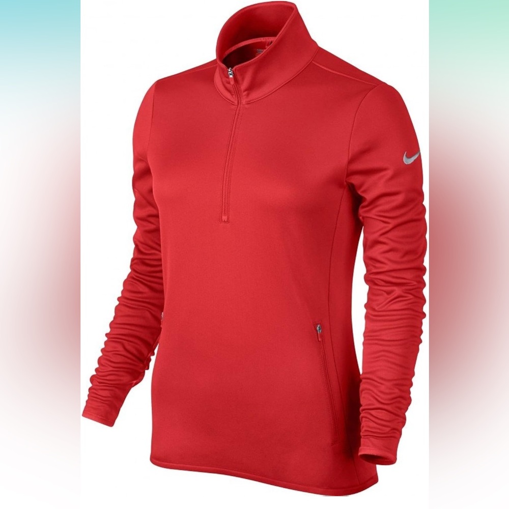 Women’s Nike Red Quarter-Zip Golf Pullover (L)
